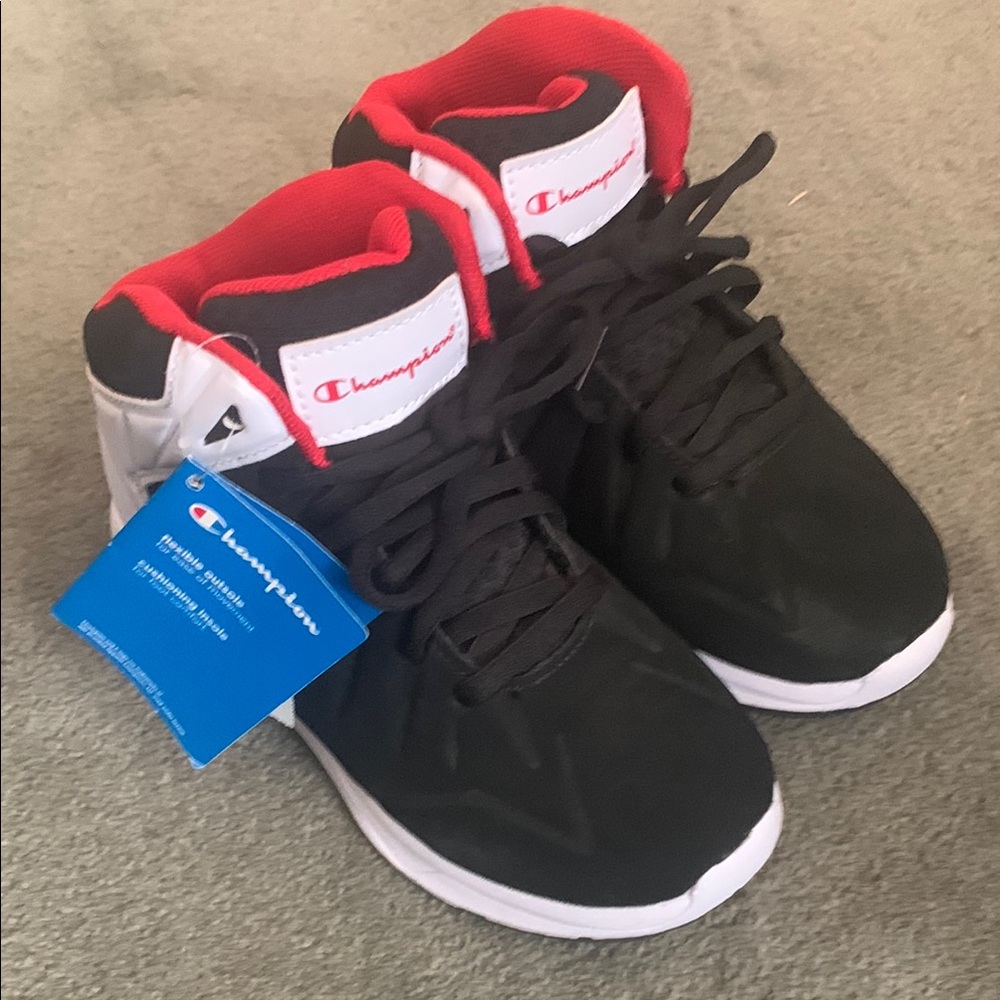 Champion Black and Red Sneakers for Active Comfort